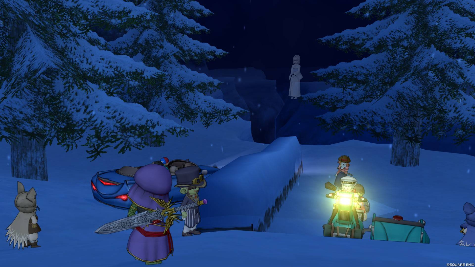 吹雪にほほえむ雪女