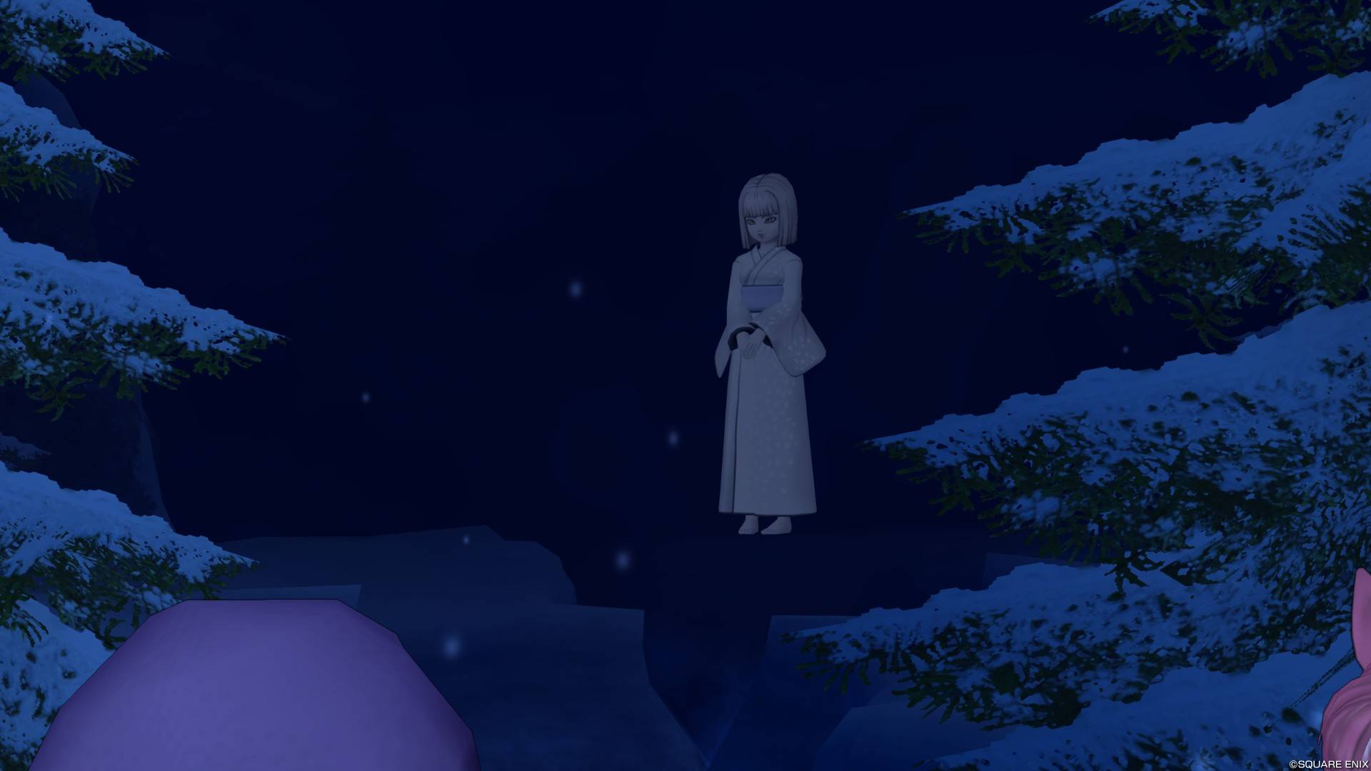 吹雪にほほえむ雪女