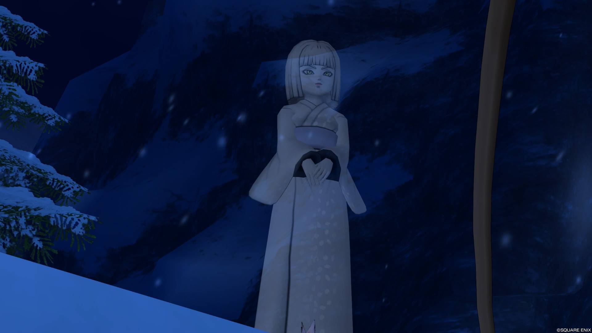 吹雪にほほえむ雪女